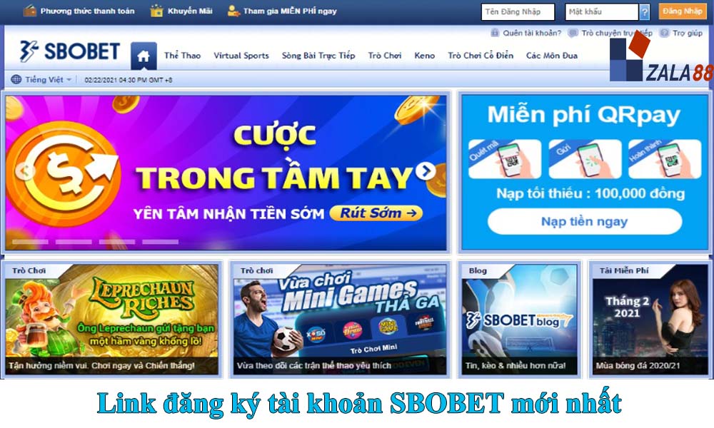 Link đăng ký tài SBOBET mới nhất